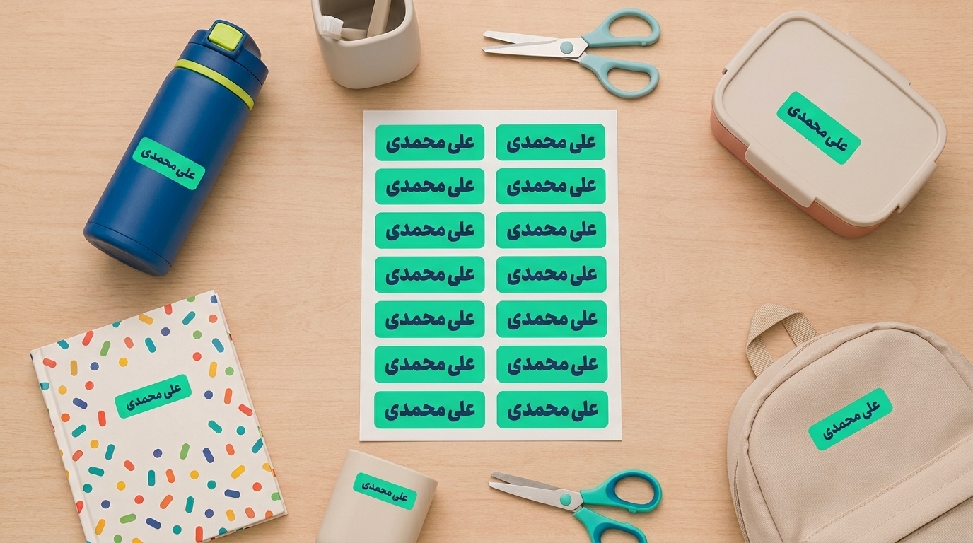 نمونه استیکر برچسب اسم بزرگ شماره 1